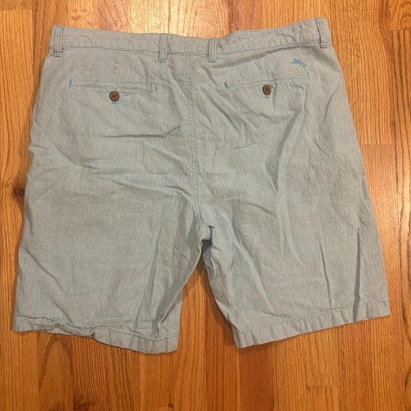 Tommy Bahama Linen Blue White Striped Shorts - Picture 2 of 7